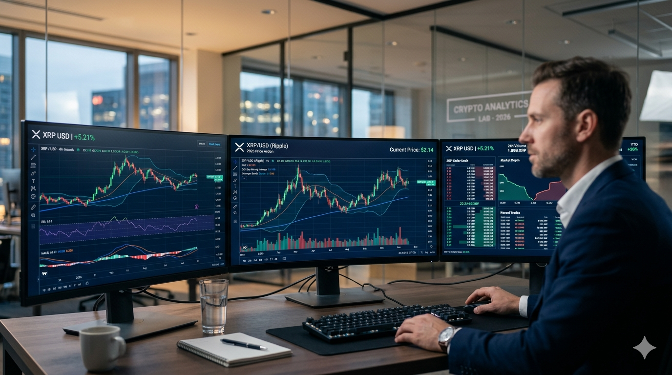 XRP análisis 2026: dashboard de análisis de precio y mercado con gráficos de XRP en tiempo real