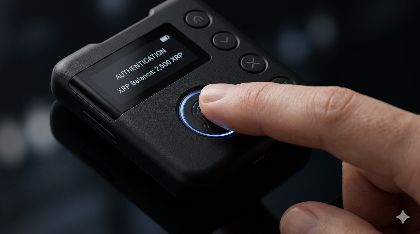 D'CENT Biometric Wallet con sensor de huella digital: la hardware wallet para XRP con autenticación biométrica más segura del mercado