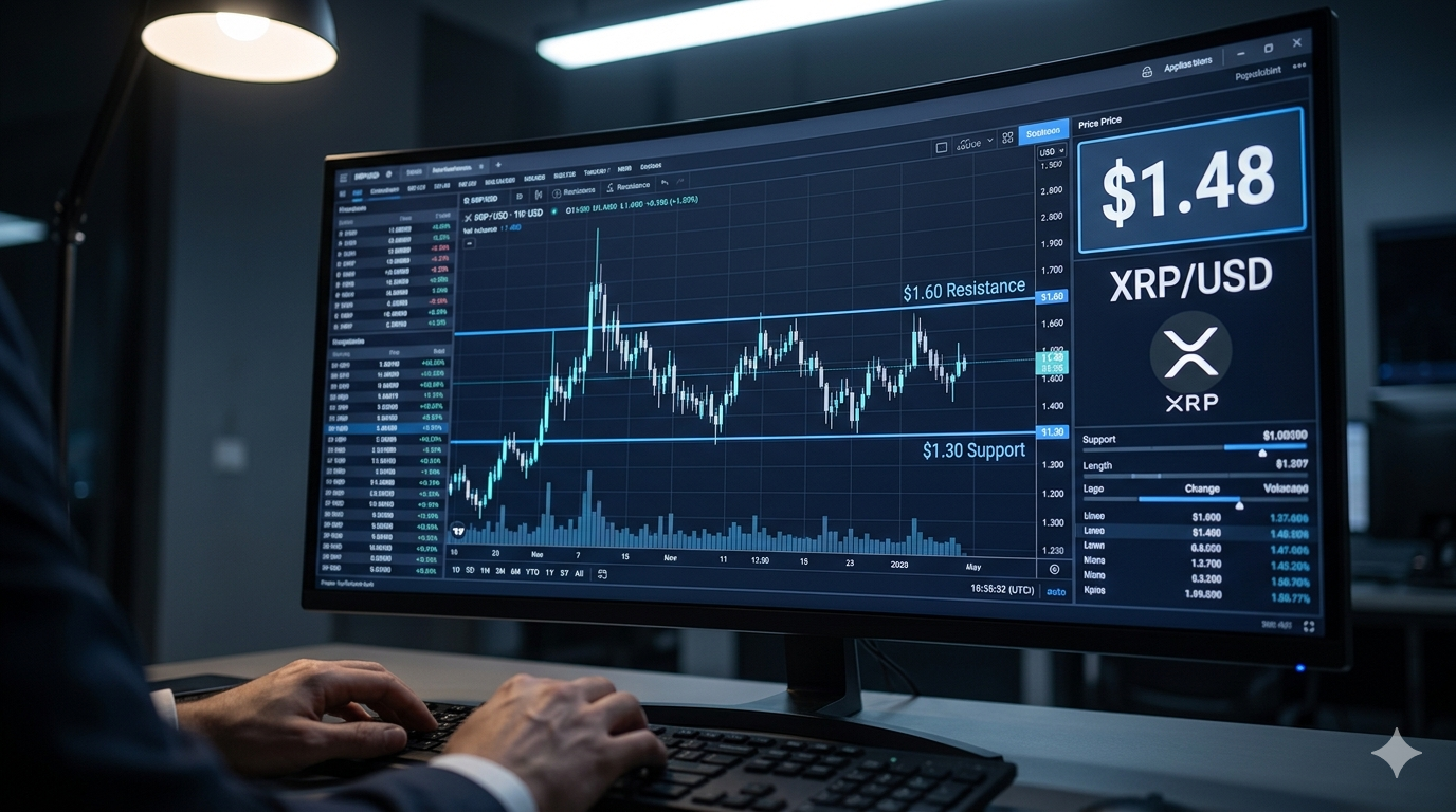 XRP precio hoy abril 2026: consolidación en rango $1.30-$1.48 con catalizadores regulatorios importantes como CLARITY Act y ETFs de XRP