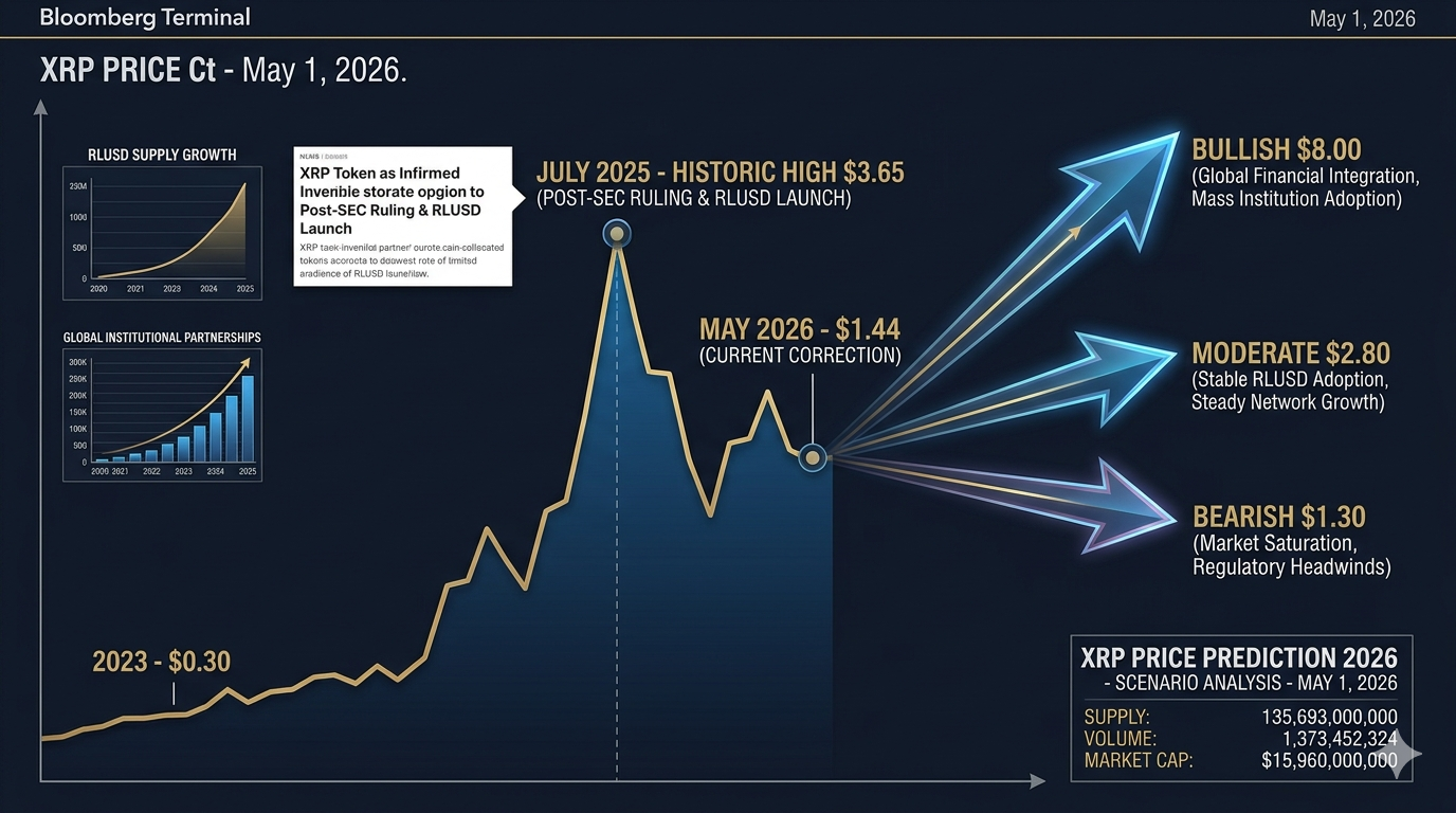 Predicción precio XRP 2026: análisis de tres escenarios desde $1.30 bajista hasta $8.00 alcista — factores clave, analistas y estrategia para acumuladores
