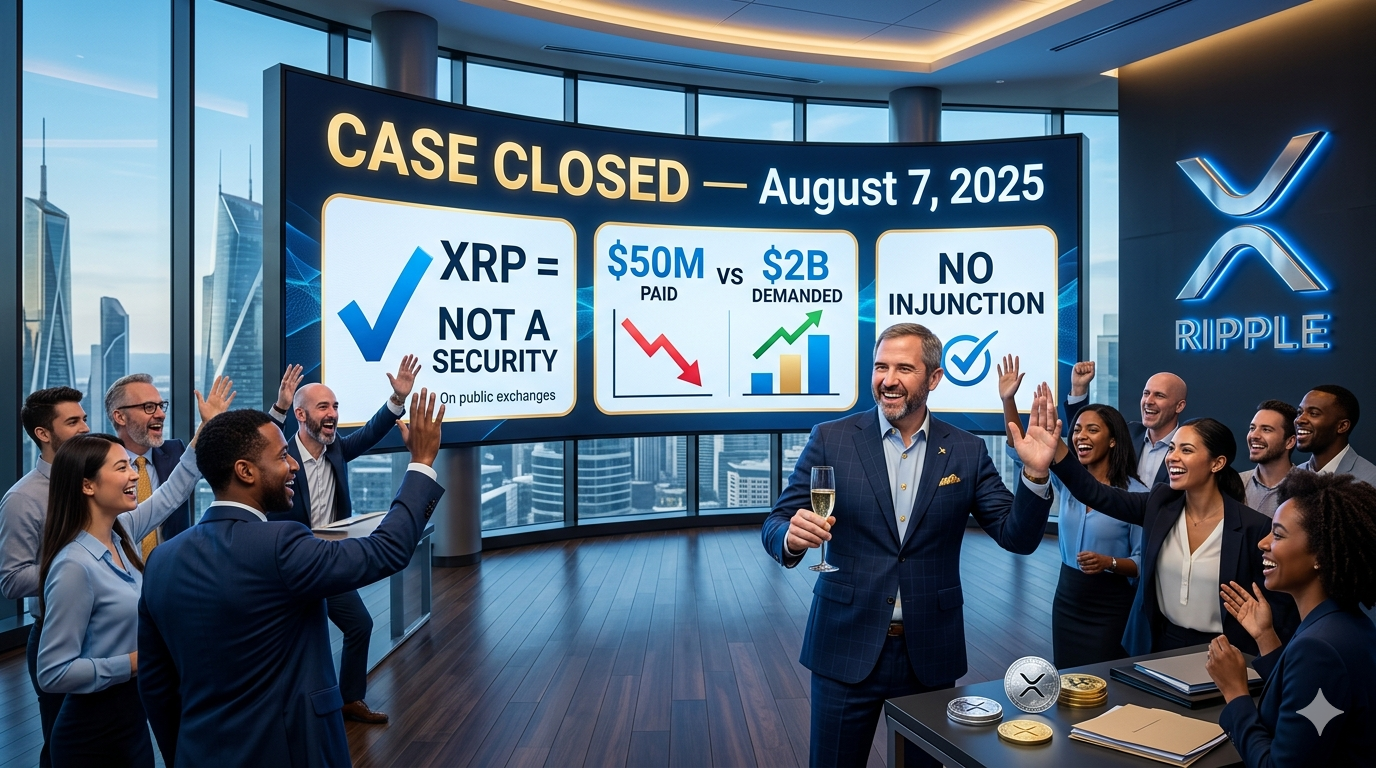 Ripple gana caso SEC 2026: paga $50 millones de los $2,000 millones exigidos, recupera $75 millones, XRP no clasificado como security y sin restricciones operativas