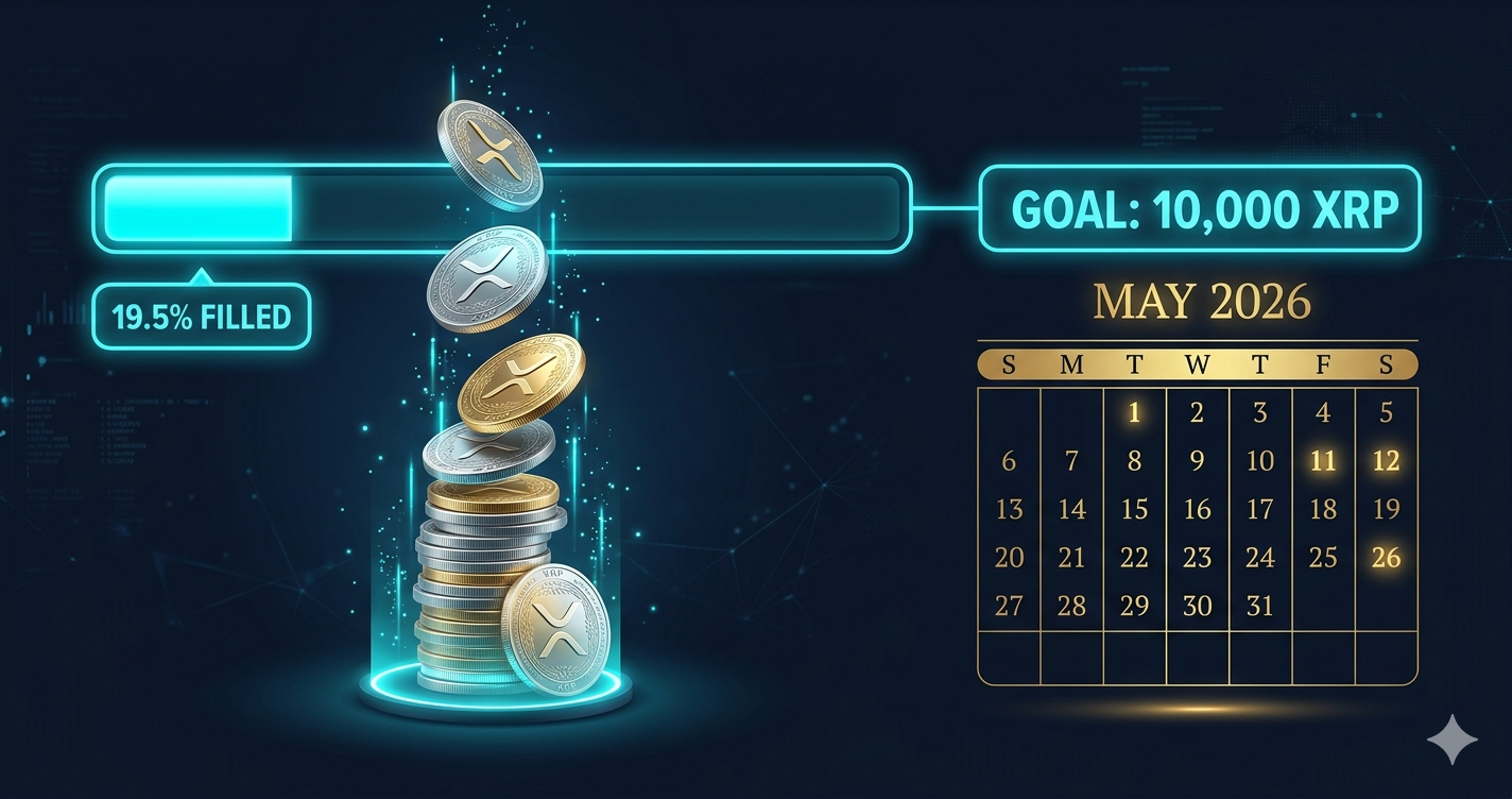 acumulación XRP 2026 reporte mayo: 1,950 XRP acumulados de meta 10,000 — estrategia DCA mensual Puerto Rico