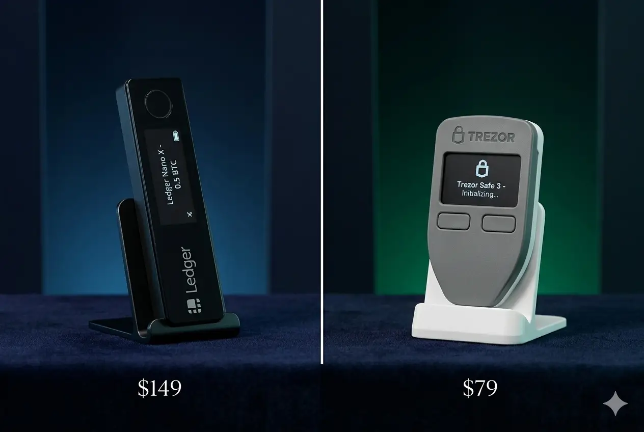 Ledger Nano X vs Trezor Safe 3 comparativa 2026 — diferencias de precio, seguridad y características para guardar XRP y otras criptomonedas