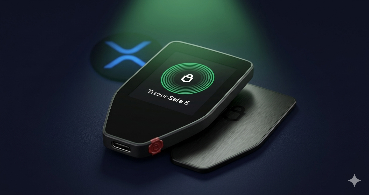 Trezor Safe 5: Reseña Completa 2026 Trezor Safe 5 reseña 2026: hardware wallet con pantalla táctil color 1.54 pulgadas, chip EAL6+ y soporte XRP — análisis completo para acumuladores crypto en LATAM