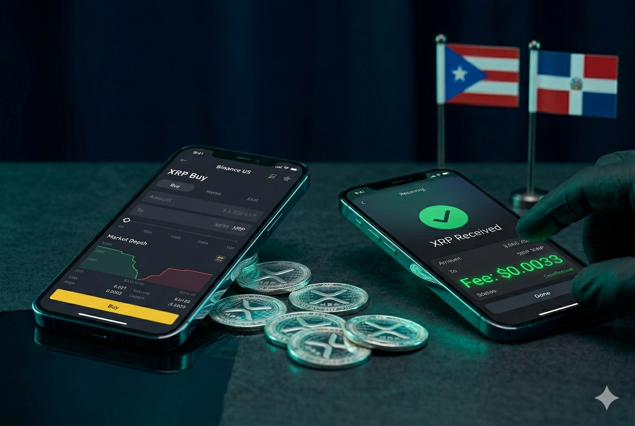 Cómo hacer una remesa con XRP desde Puerto Rico Proceso de remesa con XRP desde Puerto Rico paso a paso — comprar en Binance US, enviar a wallet Xaman del receptor en LATAM