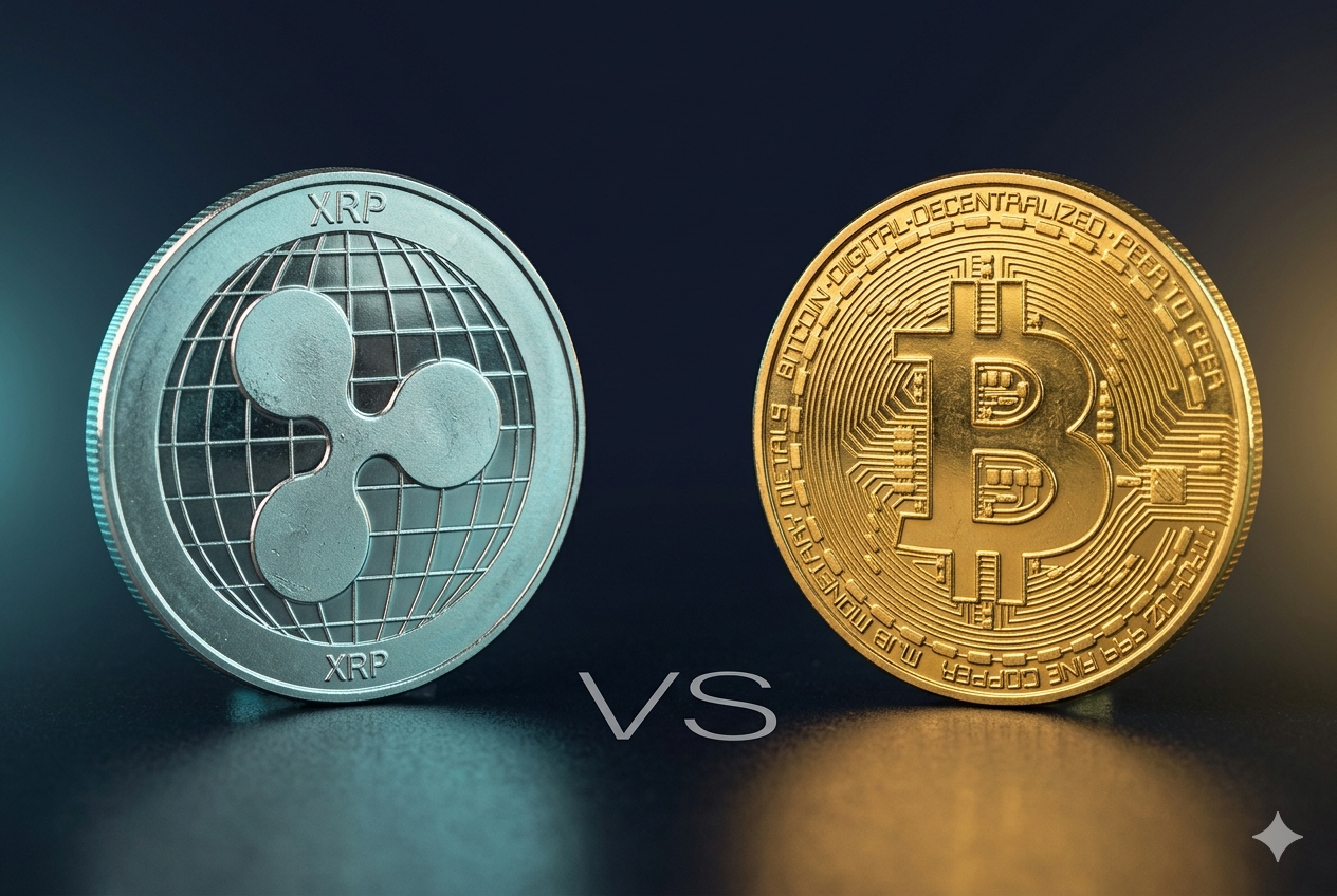 XRP vs Bitcoin 2026: Comparativa Completa — ¿Cuál es Mejor? XRP vs Bitcoin 2026: comparativa completa entre XRP de Ripple y Bitcoin — velocidad, comisiones, casos de uso y cuál es mejor para acumular