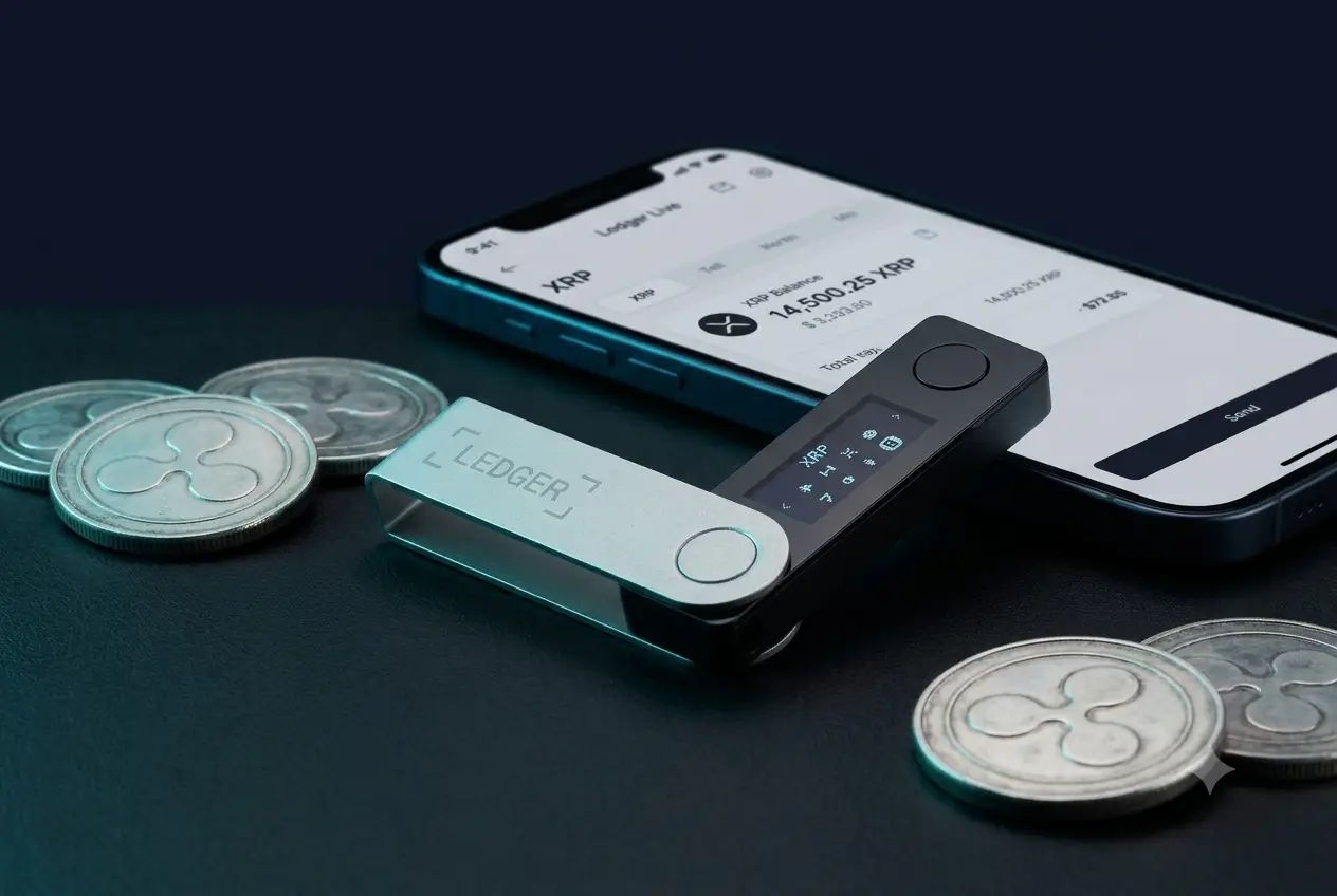 Hardware wallet Ledger Nano S Plus para guardar XRP de forma segura offline en 2026