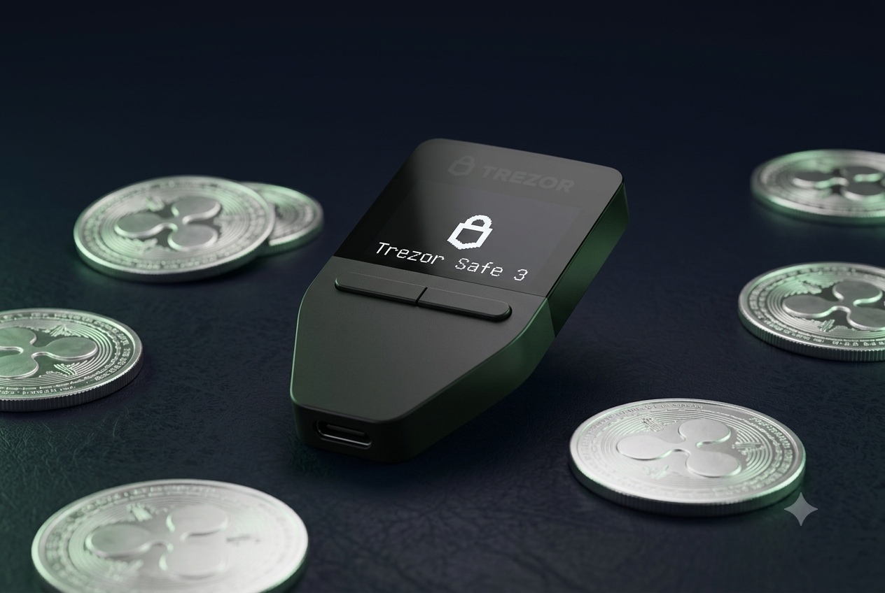 Trezor Safe 3 hardware wallet para XRP 2026: la opción open-source para guardar XRP de forma segura