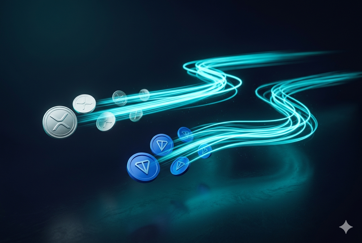 Velocidad y comisiones XRP vs Toncoin 2026