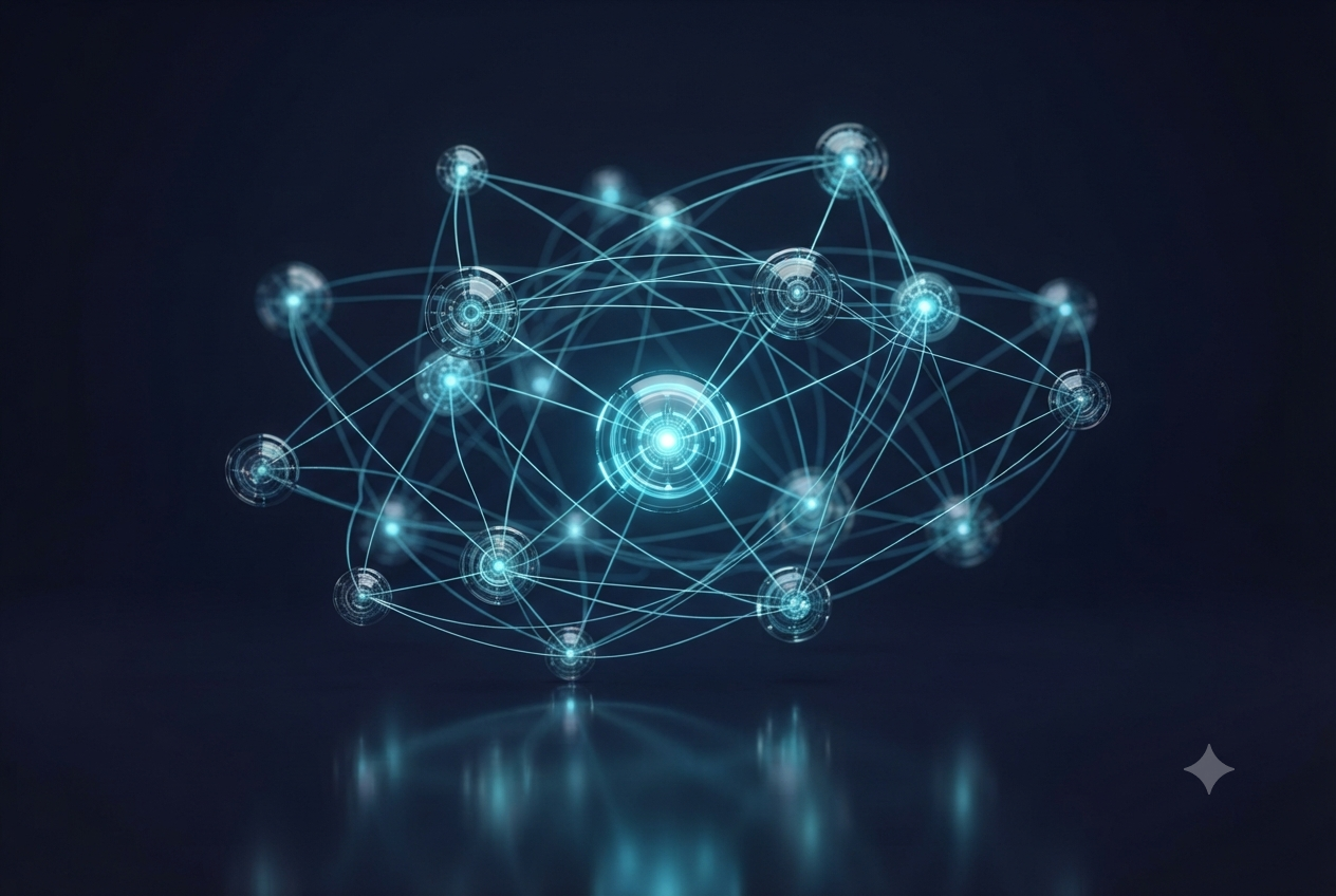Red de instituciones financieras conectadas simbolizando el consorcio Open USD