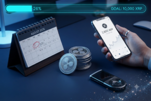 acumulación XRP 2026 reporte agosto: 2,600 XRP acumulados de meta 10,000 (26%) — estrategia DCA mensual Puerto Rico